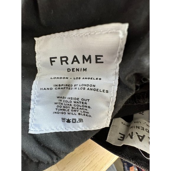 FRAME Worn  Twice  Denim  Le Bell  black jeans‎ Women size 25 - Picture 8 of 10